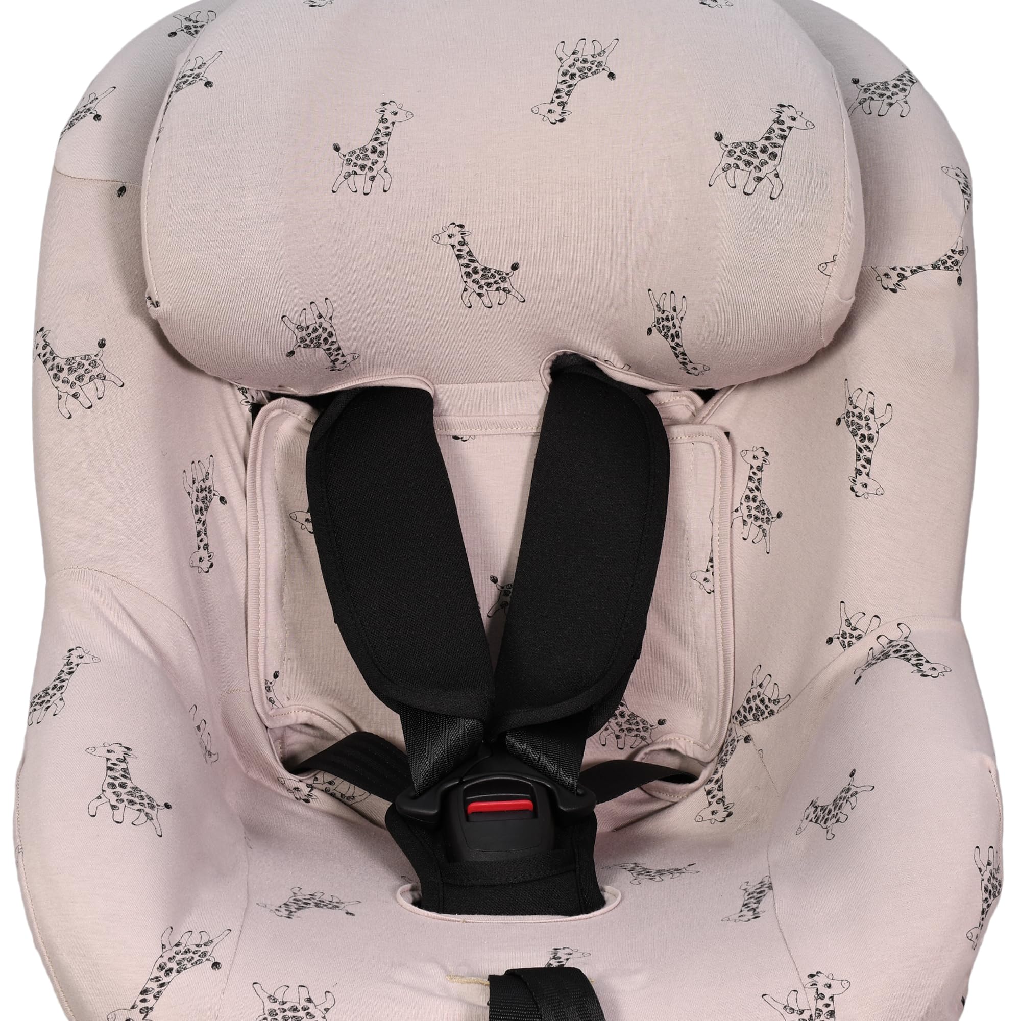 JYOKO Kids Funda de algodón para Silla de Coche Compatible con Maxi Cosi Pearl 360 y Mica Pro I-Size (Giraffe)