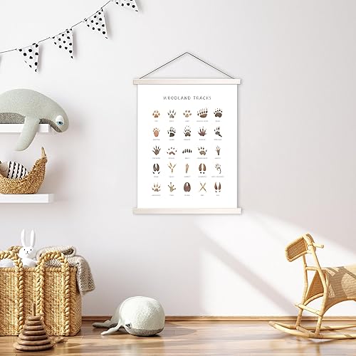 Miniatura 2 de Póster colgante de pistas de bosque, obras de arte en lienzo, decoración de guardería de bosques, 16 x 20 pulgadas, letrero guía de campo de pistas