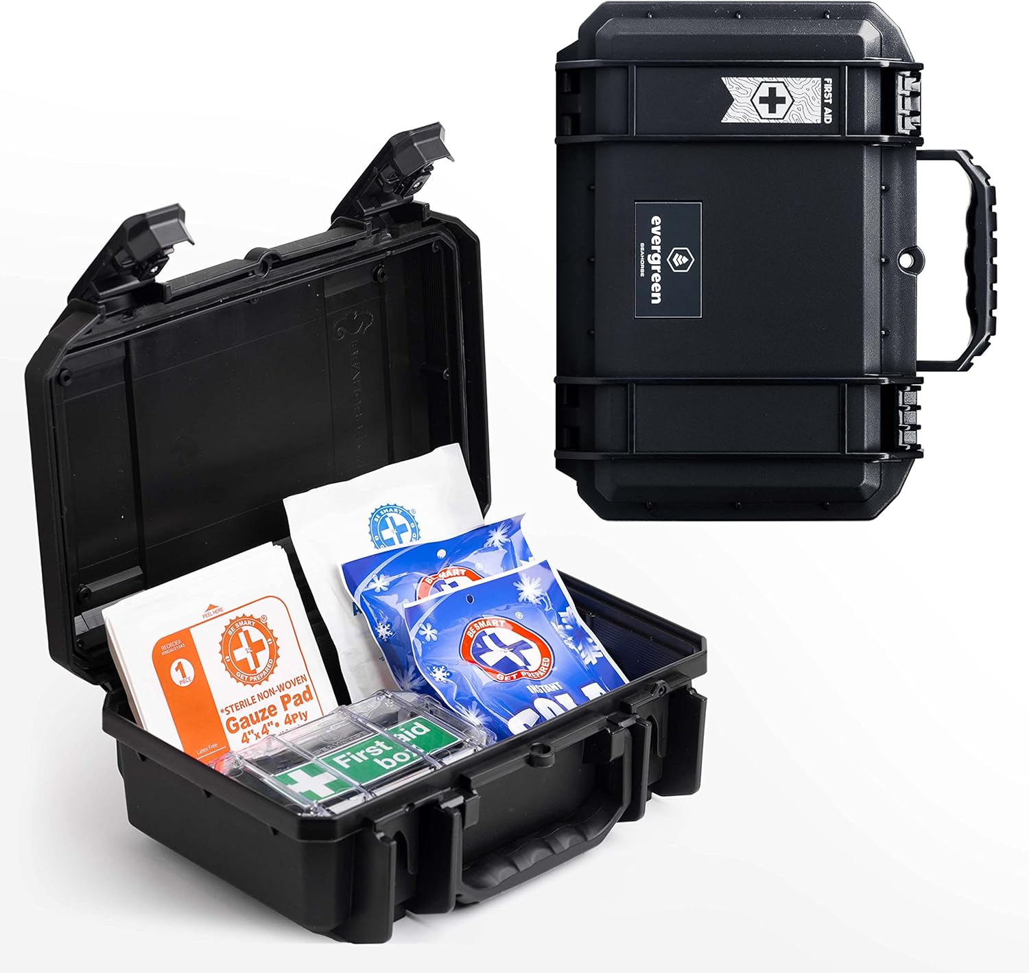 Evergreen X Seahorse 230 Medication Lock Box - Large, First Aid Kit, Childproof, Empty Lockable Medicine Box to Store Medications, Diabetic Supplies, Needles. NO SUPPLIES INCLUDED (Black)