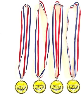 24 Pcs Sports Event MVP Champion Medals Basketball Football Baseball Soccer Softball Player MVP Sports Themed Party Favors