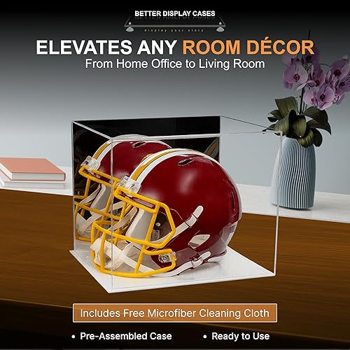 Vista 149 de Better Display Cases Versátil vitrina de acrílico transparente - Caja rectangular grande con base blanca 18" x 12" x 3" (BK09)