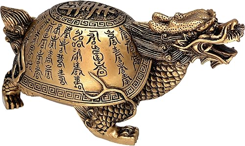 Miniatura 3 de Betterdecor Estatua de tortuga de dragón de Feng Shui Longevity para decoración de oficina en casa - 5 pulgadas de largo