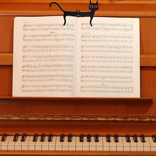 Miniatura 2 de YHNTGB 2 clips de metal para libros de música, soportes para páginas de partituras musicales, clips para soportes de partituras, lindo marcador de