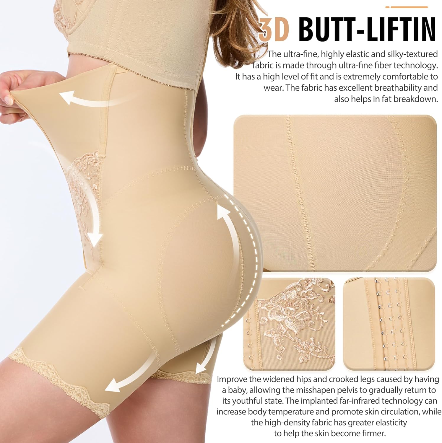 Body Shaper Tummy Control Shapewear for Women,For Faja Body Shaper,High Waisted Shapewear Shorts for Women - Image 6