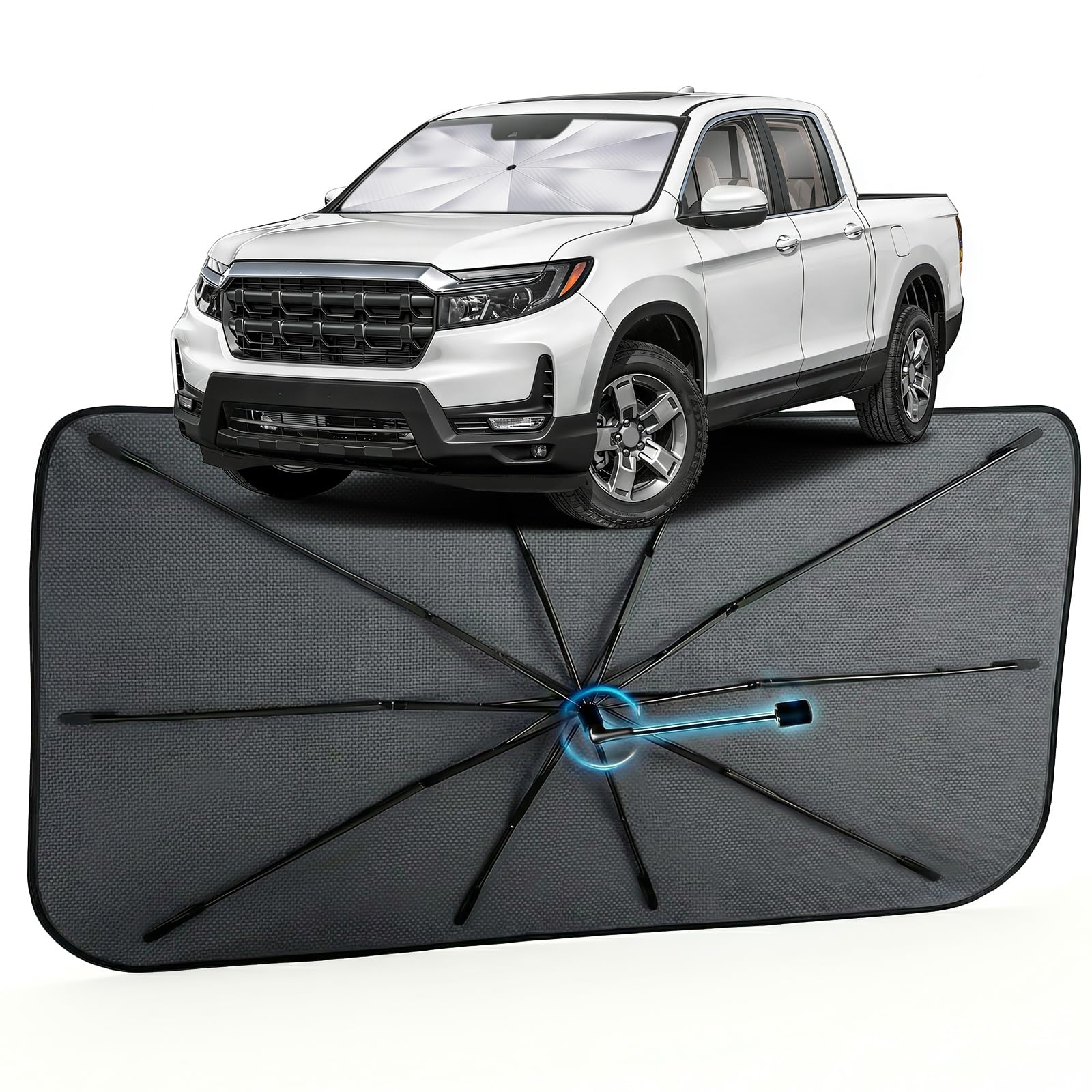 Car Windshield Sun Shade Umbrella for Honda Ridgeline 2017-2026, 1:1 Fit