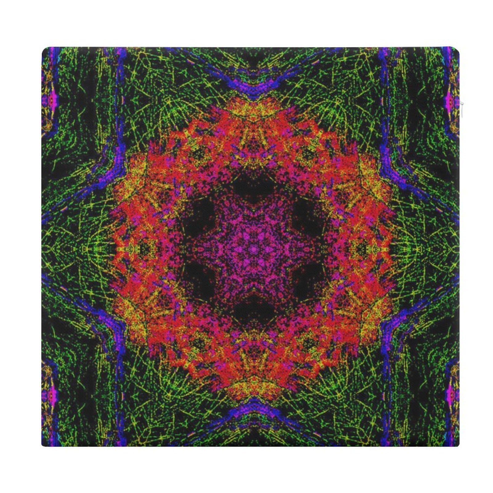 JZemdybill Chair Pad, Psychedelic Kaleidoscope Seat Pad, Square Chair Cushion for Yoga Living Room Balcony