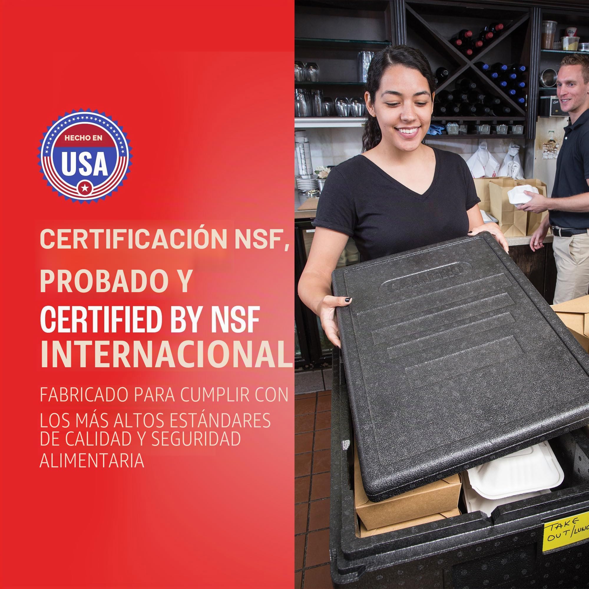 CAMBRO - Contenedor isotérmico con carga superior Cam Gobox GN 1/1 46 L - 60 x 40 x 31,6 cm (M.Ext) - 53,8 x 40 x 25,3 cm (M.Int) - Negro