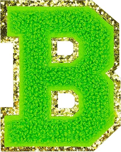 Miniatura 70 de Jongdari Letras termo-adhesivas de felpilla para ropa, parches de letras del alfabeto con brillantina para coser, con adhesivo planchado, 4