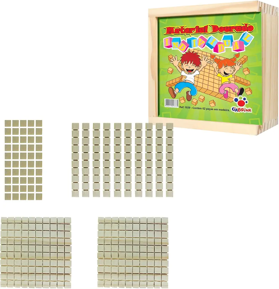 Material Dourado Individual 62 Peças em Madeira Ciabrink