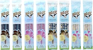 Magic Milk Milk Magic Flavoring Straws 36 Assorted Flavor Straws Vanilla Milkshake Strawberry Banana Chocolate Strawberry Neapolitan Cotton Candy by Magic Straws