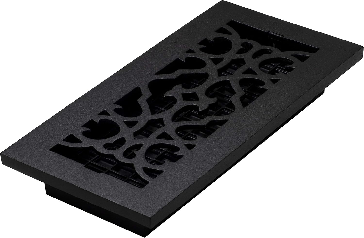 Victorian Black Cast Iron Floor Register, 4 x 10