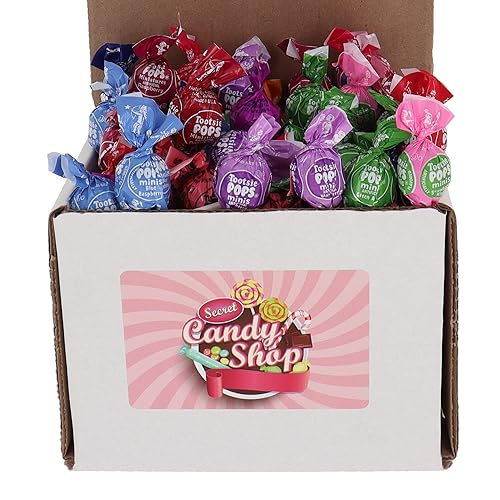 SECRET CANDY SHOP Tootsie Pops - Paletas miniatura 50 en una caja (surtidas)