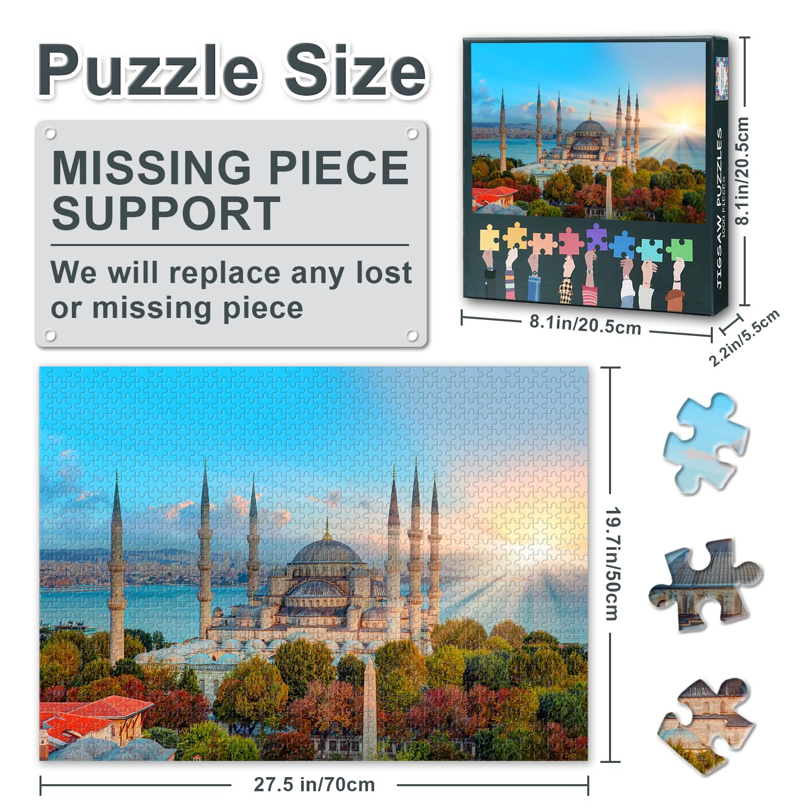 Puzzles for Adults 1000 Pieces, The Blue Mosque Jigsaw Puzzles - Image 2