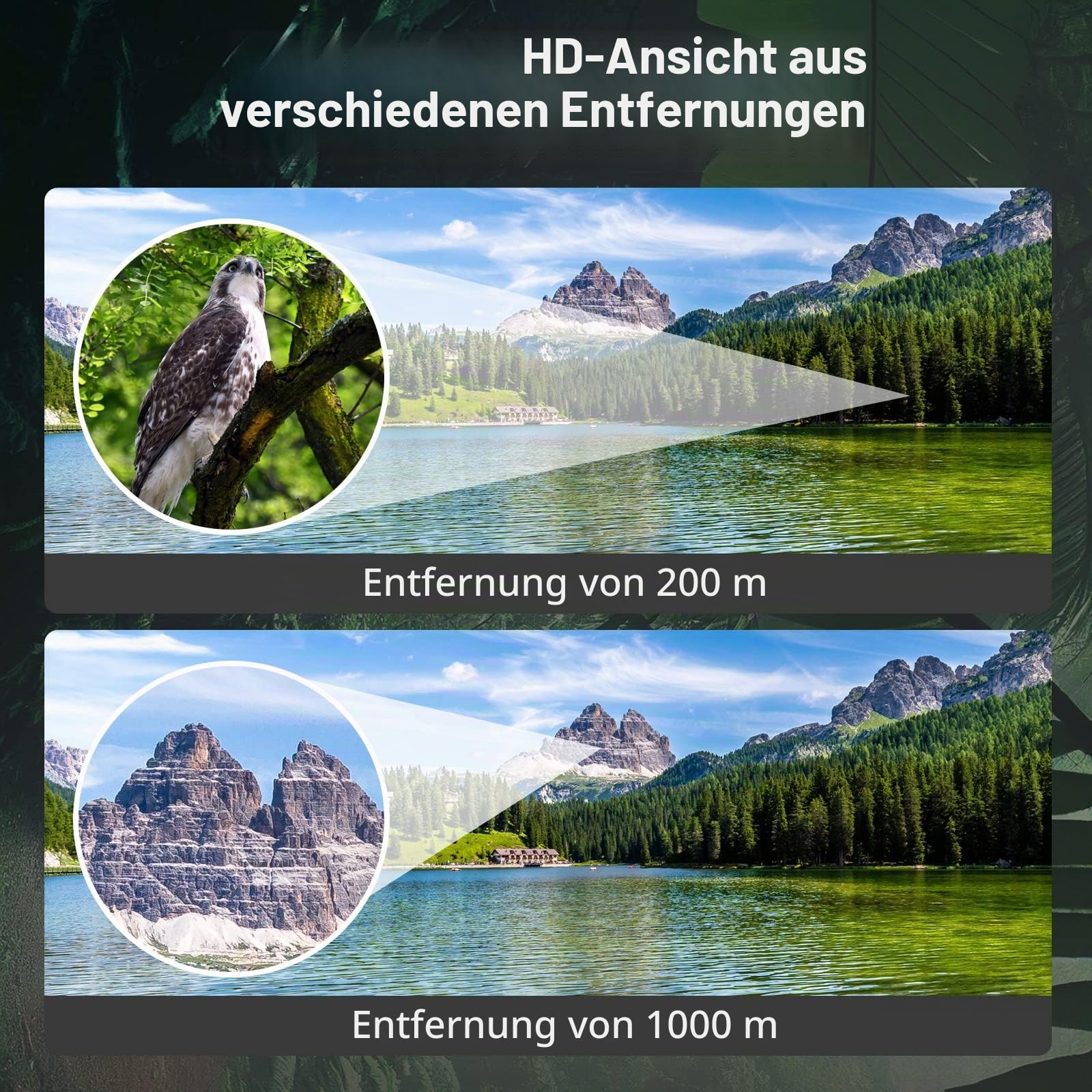 20x50 Fernglas für Erwachsene, professionelles Hochleistungs Fernglas für Vogelbeobachtung, wasserdichtes mit Porro BAK4 Prismenlinse, mehrschichtige beschichtete Linsen für Jagd