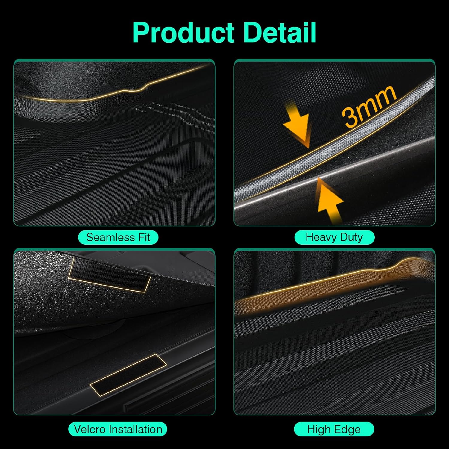 PWY Bed Mat & Tailgate Bed Liner for Ford F-150 (2015-2024 2025, 5.5FT) / F150 Lightning (2022-2025), TPE Heavy Duty Tailgate Protector + Truck Bed Mat, All Weather & Non Slip, Truck Stuff - Image 7