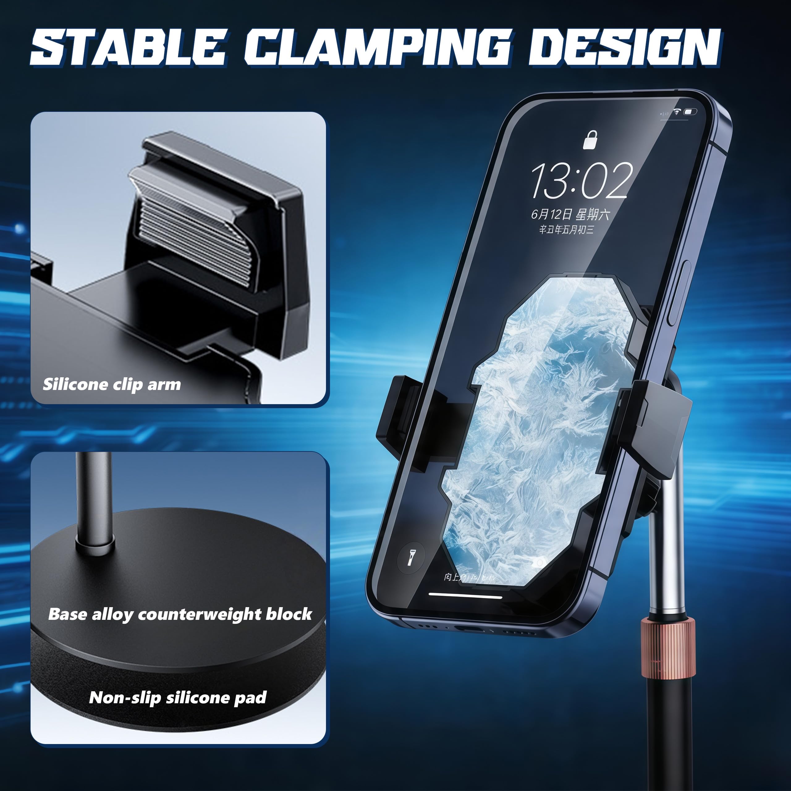 Handy Kühler mit Ständer, Doppelkern Phone Cooler mit Digitalanzeige, 3 Einstellbare Stufen, Tragbarer Handy Kühlventilator, Universeller Handykühler