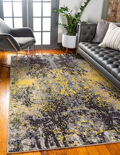 Unique Loom Estrella Collection - Alfombra moderna abstracta para área, 3 pies 3 pulgadas x 5 pies 3 pulgadas, grisbeige