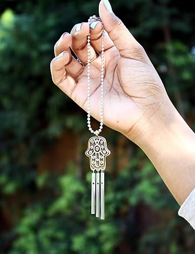 Miniatura 4 de Abalorio musical para auto de Jacob, mano curativa, Hamsa, mini carillón de viento