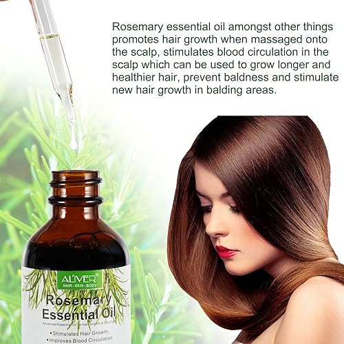 Miniatura 7 de Aceite de romero para el crecimiento del cabello, aceite esencial de romero natural 100% orgánico puro con masajeador del cuero cabelludo para