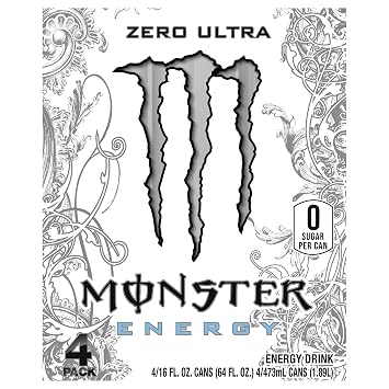 Monster Energy, Zero Ultra, 16 Fl Oz, Pack of 4