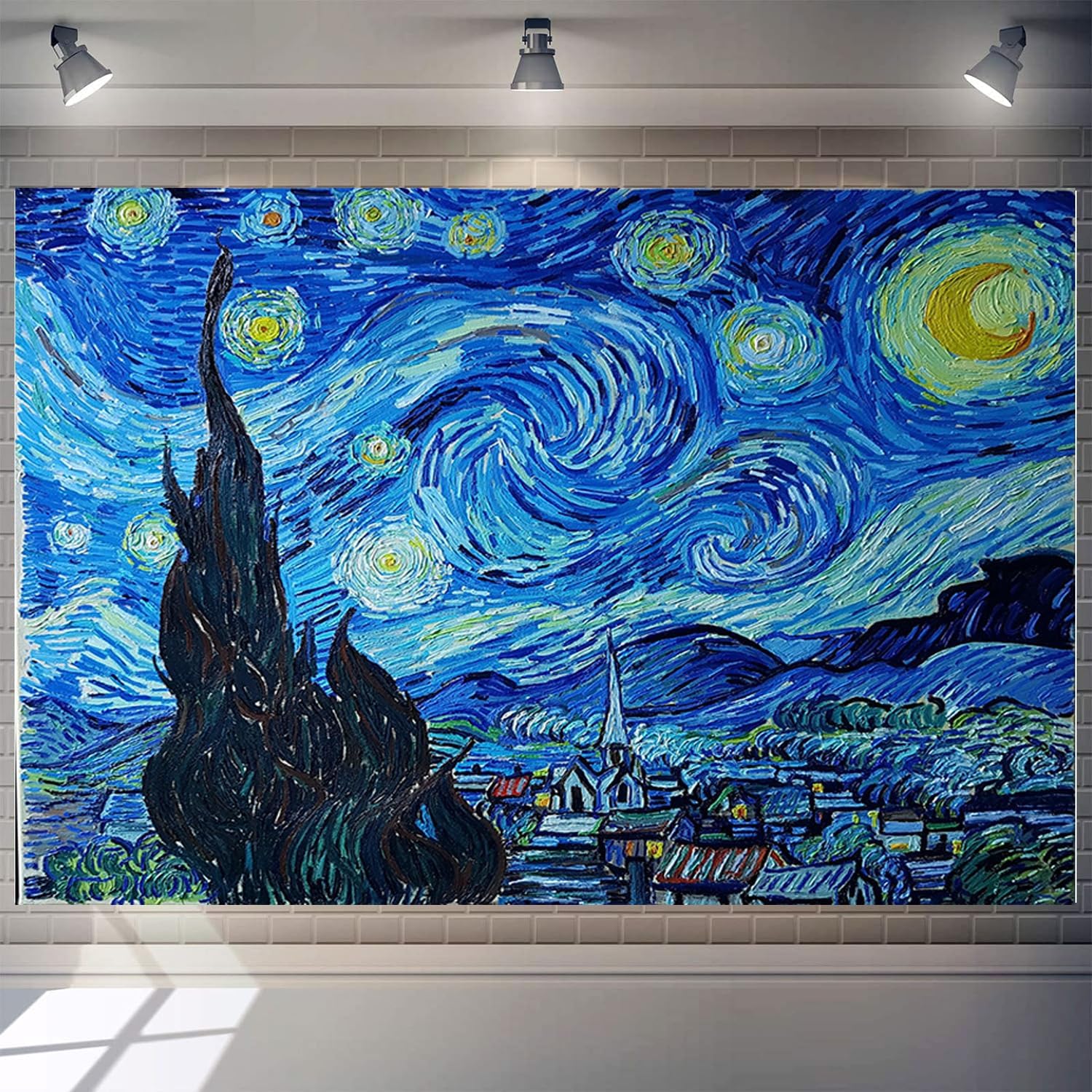 10x8ft Van Gogh Starry Sky Backdrop Abstract Stars Wall Oil Painting Photography Background Van Gogh Aesthetic Artwork for Wallpaper Decoration Birthday Party Baby Shower Wedding Photo Studio Props