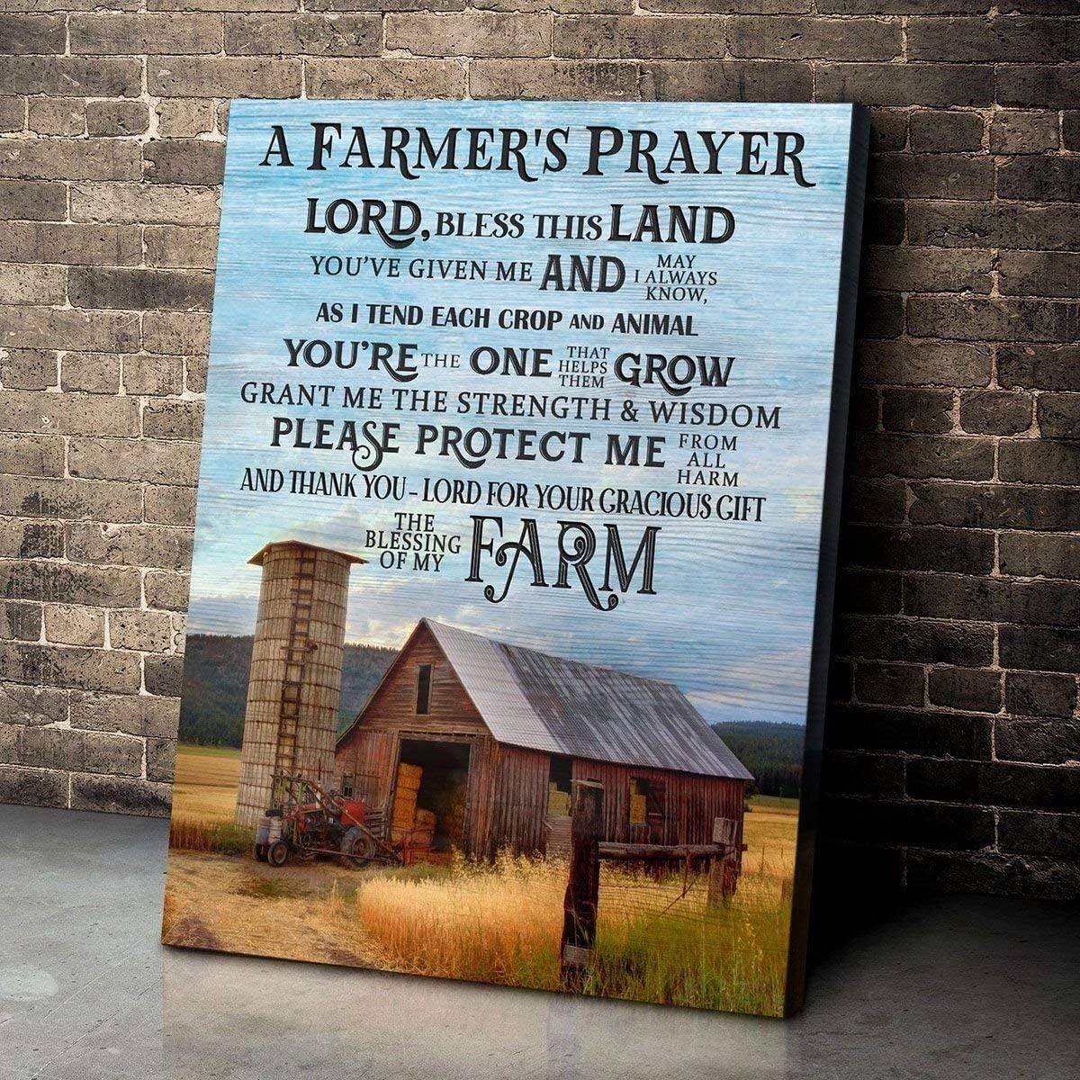 Farmer A Farmer's Prayer Lord Bless This Land You've Given Me and May I Always Know Retro Home Gift Family Garden Courtyard Posters Vintage Novelty Funny Metal Tin Signs Wall Decor 6x8 Inch