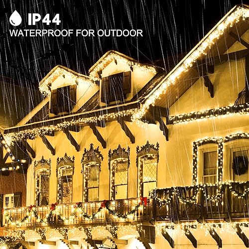 Miniatura 3 de kemooie Tira de 500 luces LED de Navidad, 164 pies, 8 modos de iluminación con enchufe de memoria, cable verde, luces impermeables, para cumpleaños,