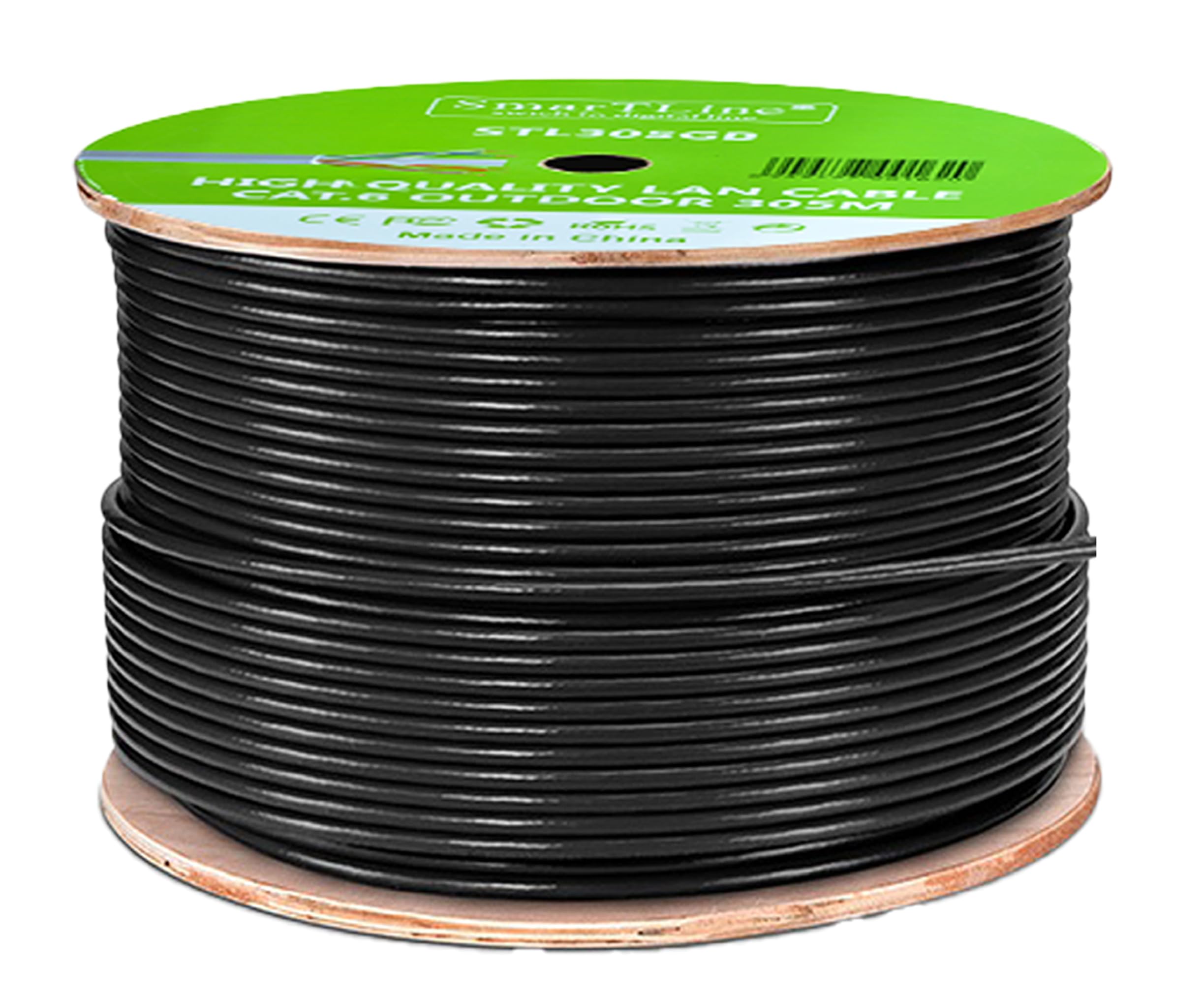 SMARTLINE CAT6 Waterproof Outdoor Cable (305M)-black