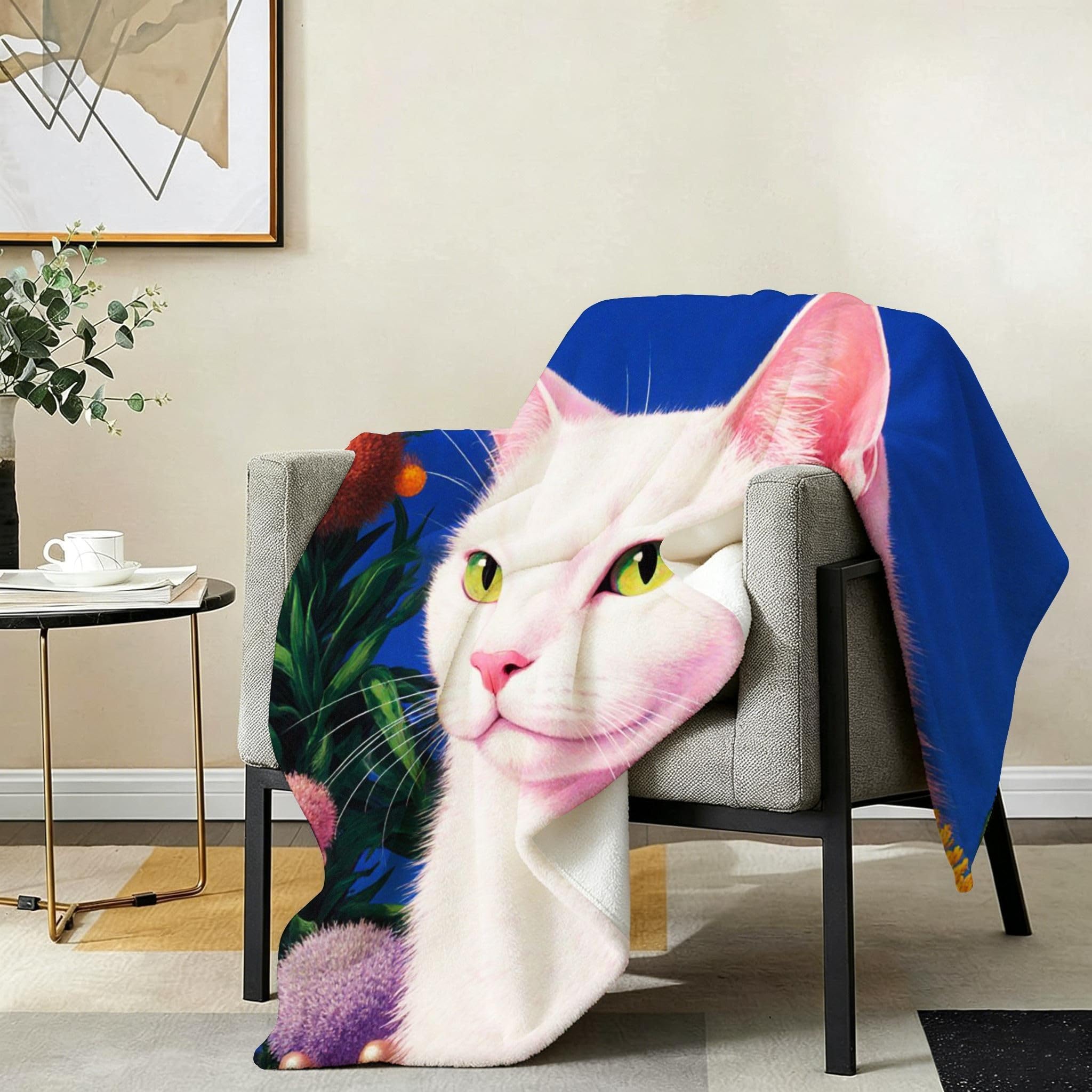 Manta Grande 180x220 cm Gato Animal Polar Franela Térmica-A98