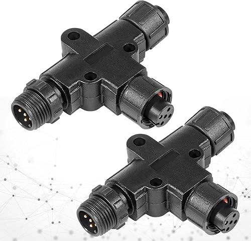 NMEA 2000 (N2k) (Tee) - Conector en T Accesorios para barcos Garmin Lowrance Simrad B&G Navico Networks, IP67 impermeable, conexión estable (paquete