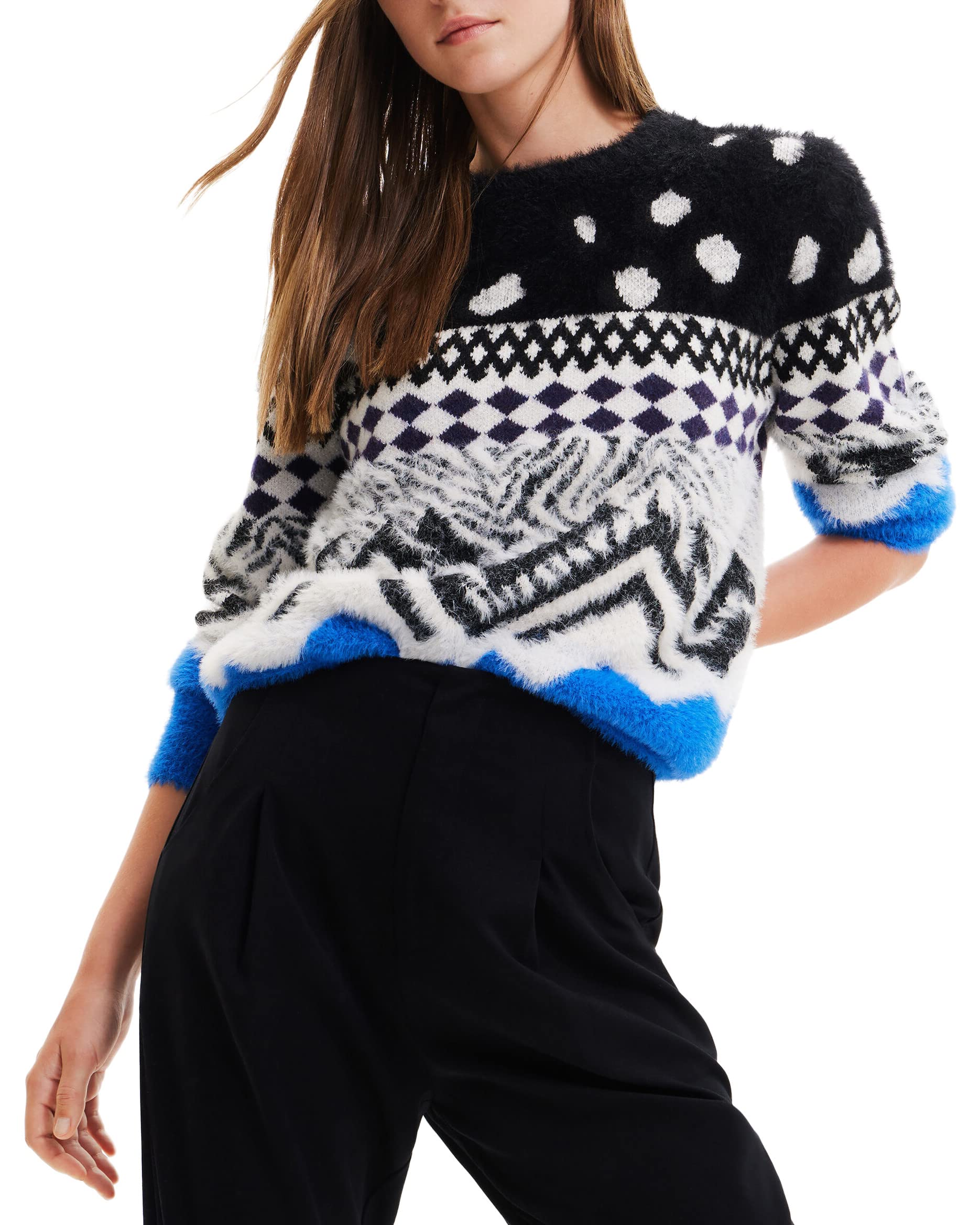Desigual Women's Black Colorado Sweater 22Wwjfan Aw22 New Season