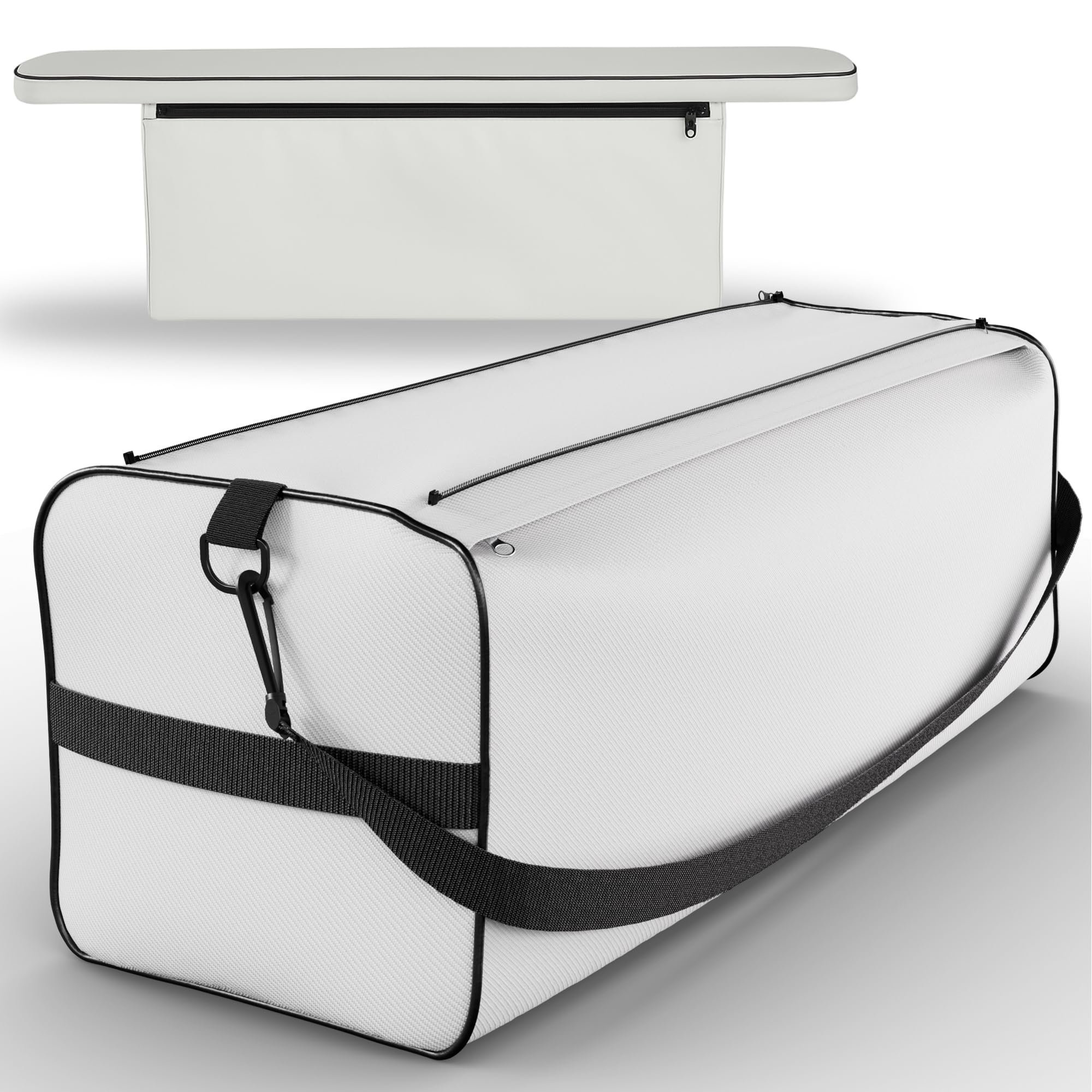 NEMAXX® Professional sac de banc 97 cm avec coussin rembourré – coussin de siège 2-en-1 et sac de rangement amovible et sac pour bateau avec bandoulière pour bateau pneumatique 380 cm, déperlant