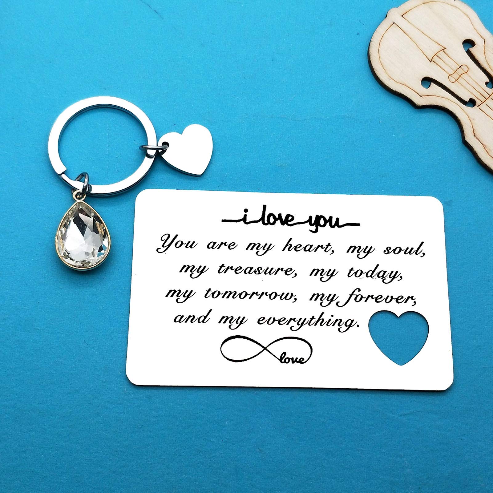 Ti Amo Più Di Ogni Cosa – Cartina Portafoglio In Metallo Incisa Per Lui | Regalo Anniversario Originale Per Fidanzato O Marito