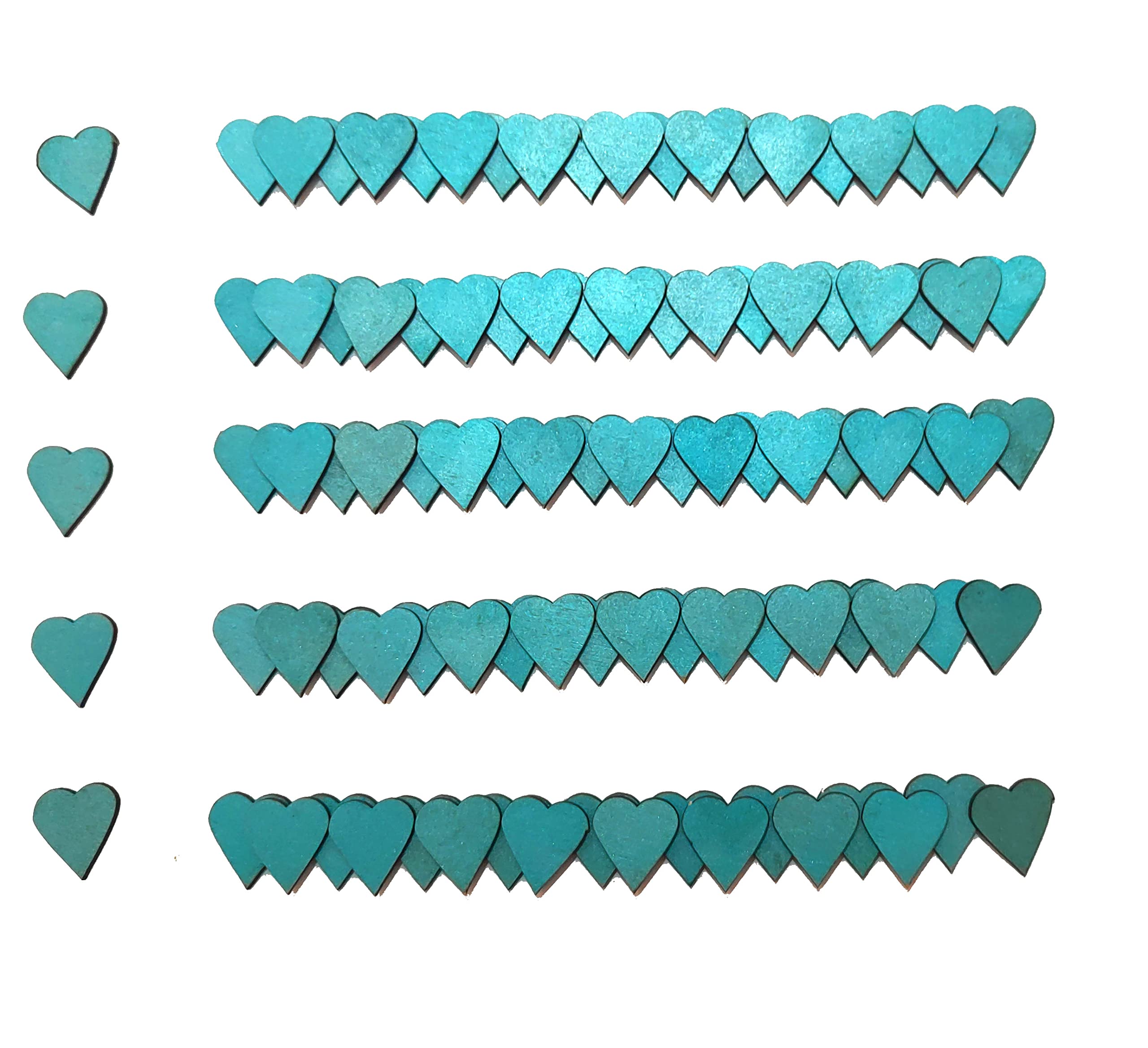 StepsToDo Wooden Ocean Blue Color Heart Shaped Blank Cut-Out Pack of 100. DIY Craft Pieces for Wedding and Christmas Party Decoration, DIY Rangoli, Card Making, Sign Making Art and Craft Projects.-image-42