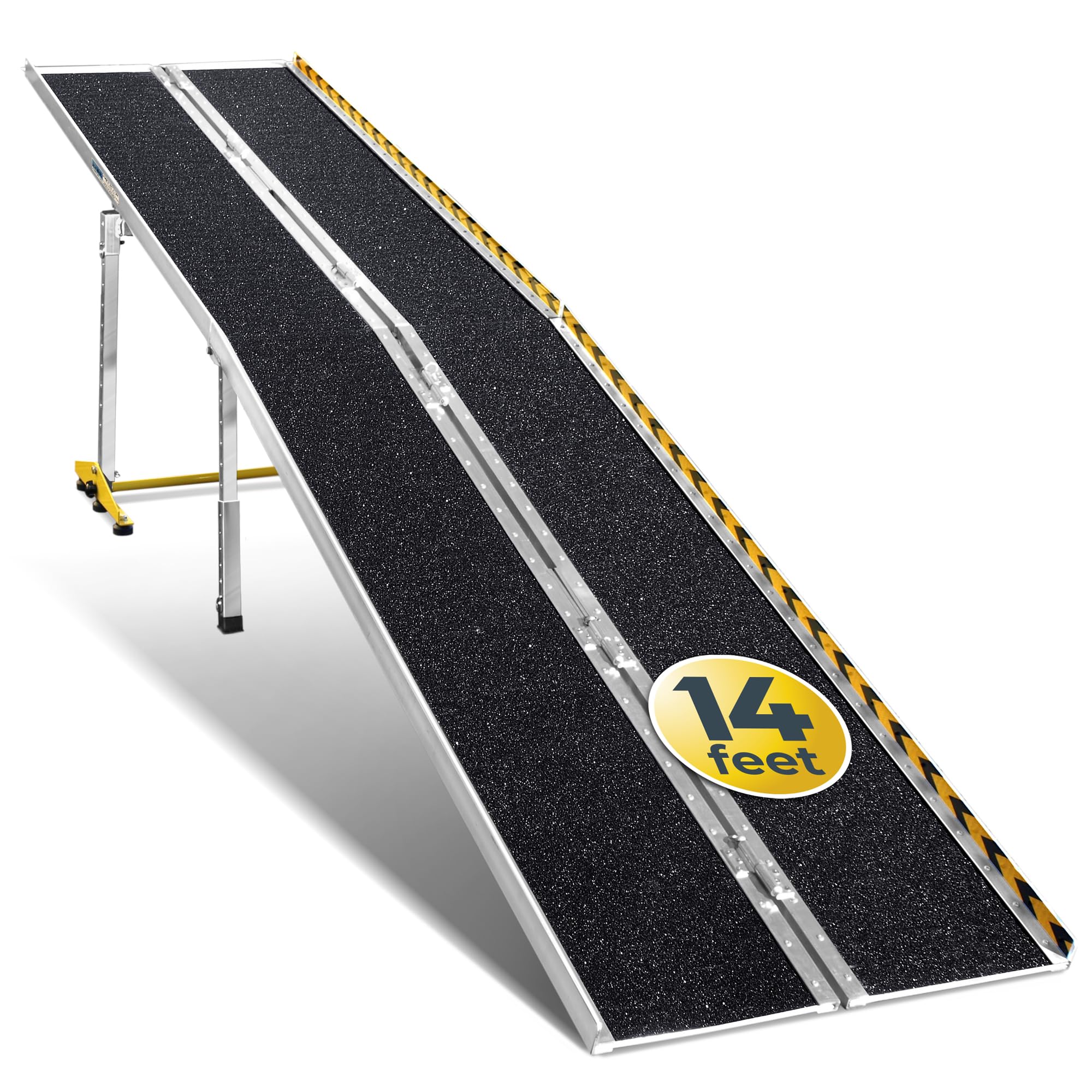Photo 1 of MAASTERS Wheelchair Ramp 14 Feet - Aluminum Long Wheelchair Ramp - Loading Capacity 600 lbs - Portable 14 Foot Ramp with 2 Extra Support Leg