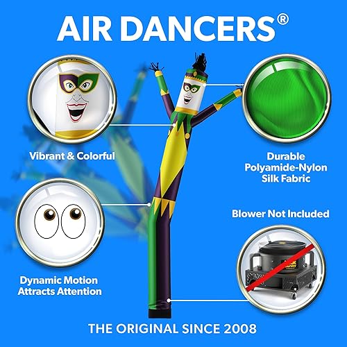 Miniatura 17 de LookOurWay Air Dancers Inflatable Tube Man Attachment - Wacky Waving Inflatable Dancing Tube Guy for Business Promotion - Blower Not Included Duende