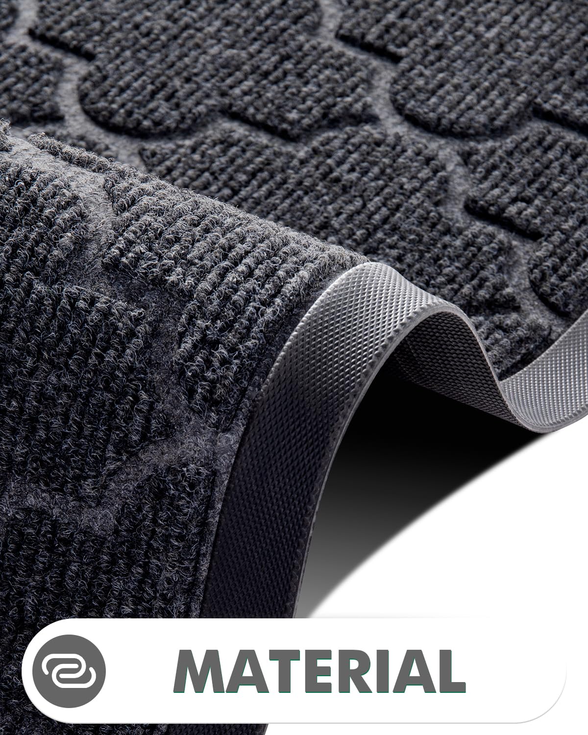 LUMI Tapete absorbente resistente al barro para interiores y exteriores, resistente a la decoloración, parte trasera de goma natural antideslizante, perfil bajo, fácil de limpiar, 32 x 48 pulgadas,