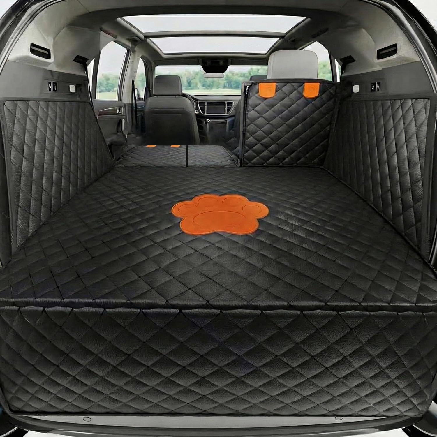 Split Cargo Liner for SUV – for Dogs & Pets, Heavy-Duty, 100% Waterproof Trunk Mat & Cargo Cover – Fits 60/40 Split Bench & Armrest Pass-Through – Machine Washable, Non-Slip, Durable