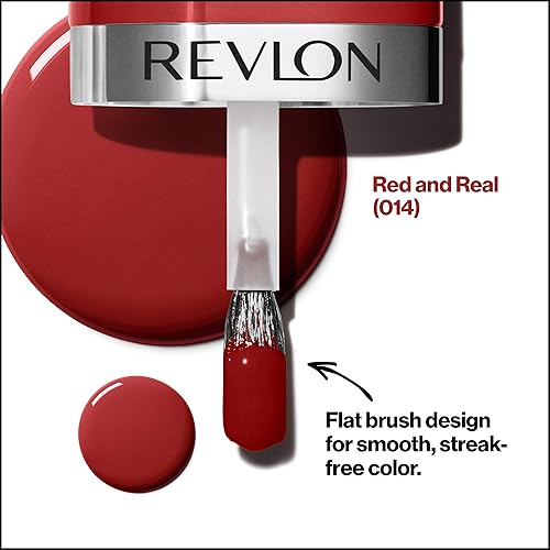 Miniatura 4 de REVLON Esmalte de uñas Ultra HD a presión, color de uñas brillante, fórmula 100% vegana, no necesita base ni capa superior, rojo 014 y real, 0.27