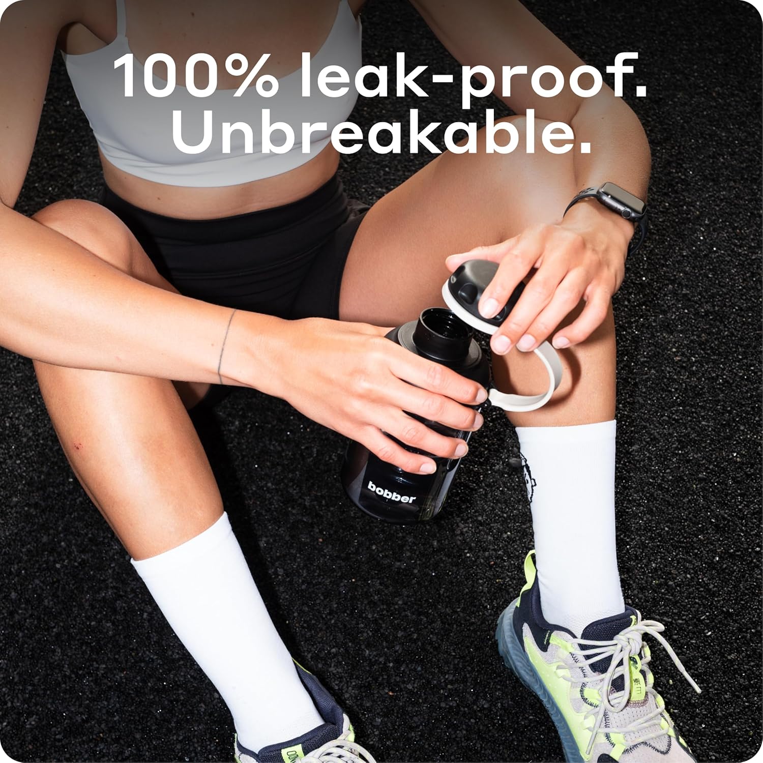 BOBBER 20 oz Tritan Water Bottle with Carry Strap & Strainer Lid — Premium Quality, Dishwasher Safe, Great for Gym, Squat — BPA Free, Leak Proof Workout Bottle for Men, Women (Black) - Image 3