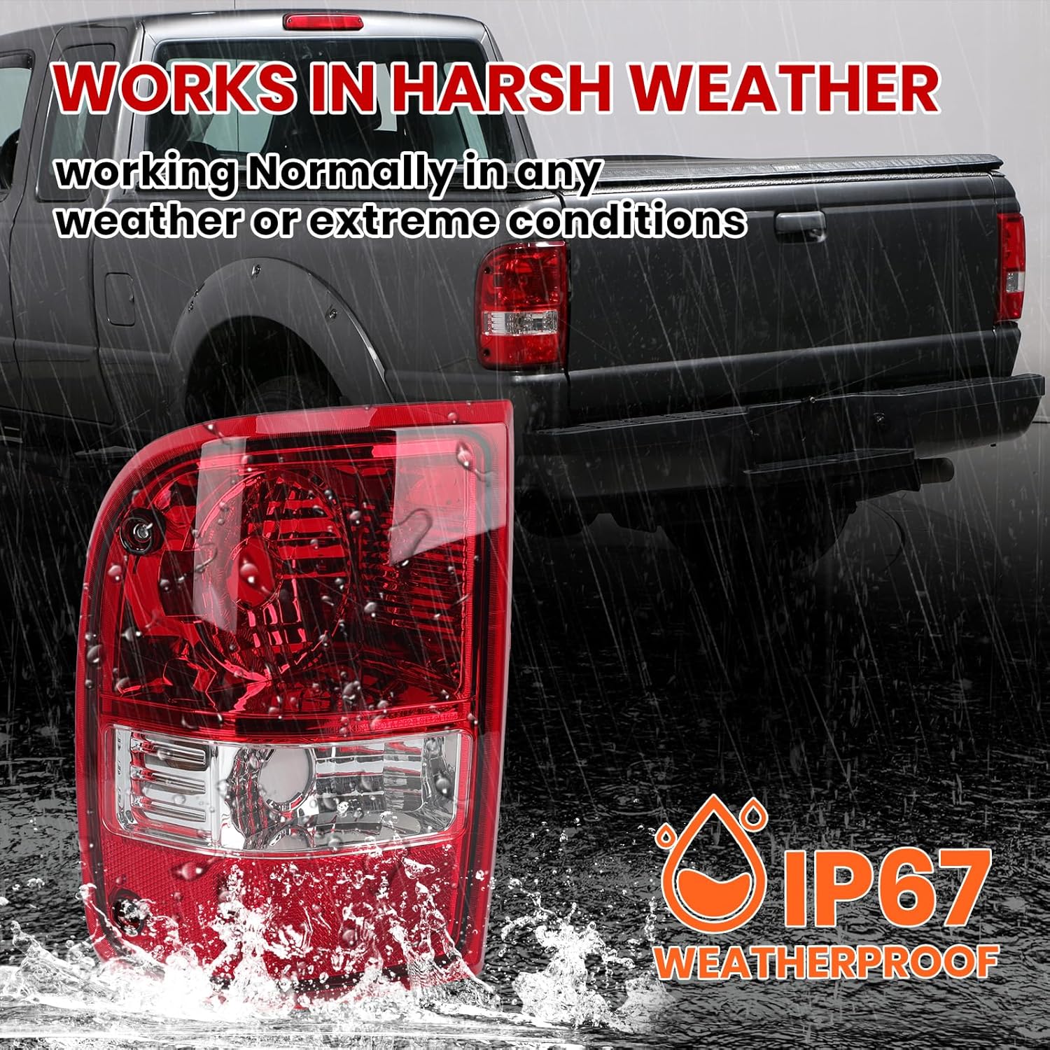 Tail Light Housing Rear Lamp For Ford ranger 2006 2007 2008 2009 2010 2011 Replaces #6L5Z13405AA #FO2819111 (Left Driver Side)