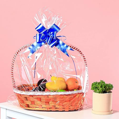 Miniatura 2 de UltraOutlet Paquete de 100 bolsas de celofán grandes de 24 x 30 pulgadas, bolsas de regalo transparentes de 2.3 mil para cesta de frutas, envoltura