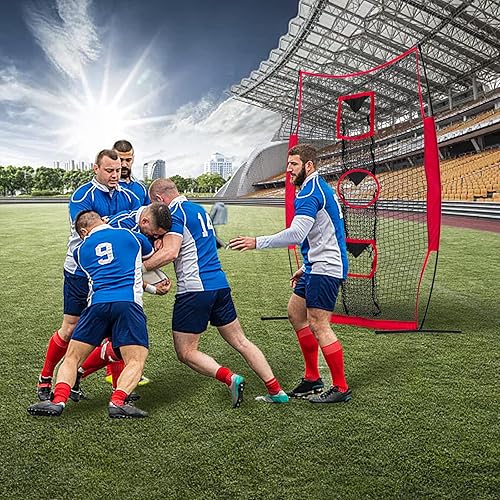 Miniatura 9 de Kapler Red de lanzamiento de fútbol para entrenamiento de fútbol QB Net para mariscal de campo precisión de lanzamiento, redes de fútbol para pasar