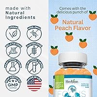 Vista 7 de HERBION Naturals Taurine Gummies with Ginseng & L-Theanine, B-Complex (B3,B6,B12) & Vitamin C, Focus & Mental Clarity Support, Peach-Flavoured