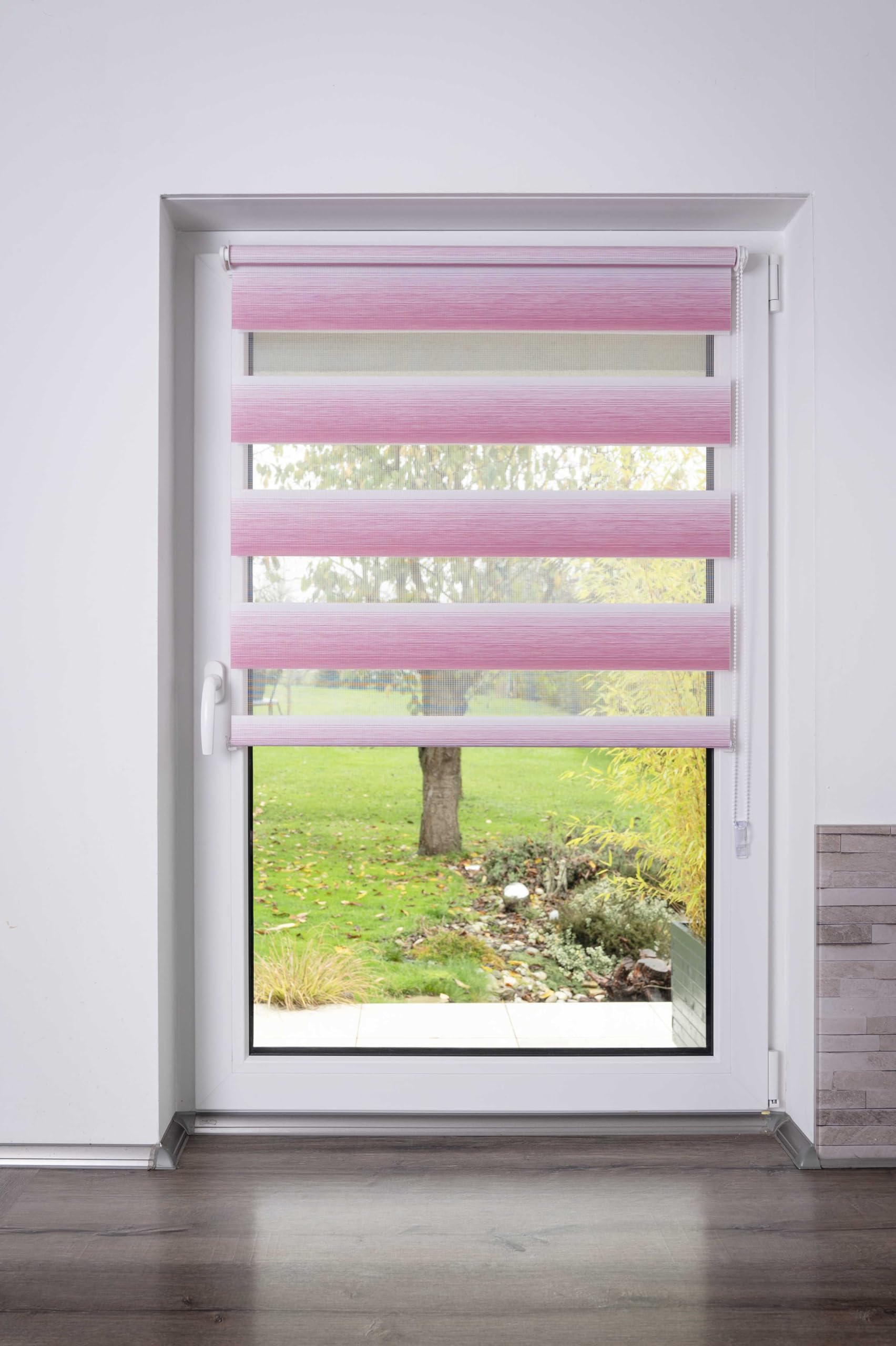 Khome K-Home® Klemmfix Doppelrollo Madrid ohne Bohren Farbverlauf Pink B130 x H150 cm – Bild 6