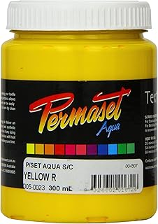 Permaset Aqua - Tinta para serigrafía textil (300 ml), color amarillo
