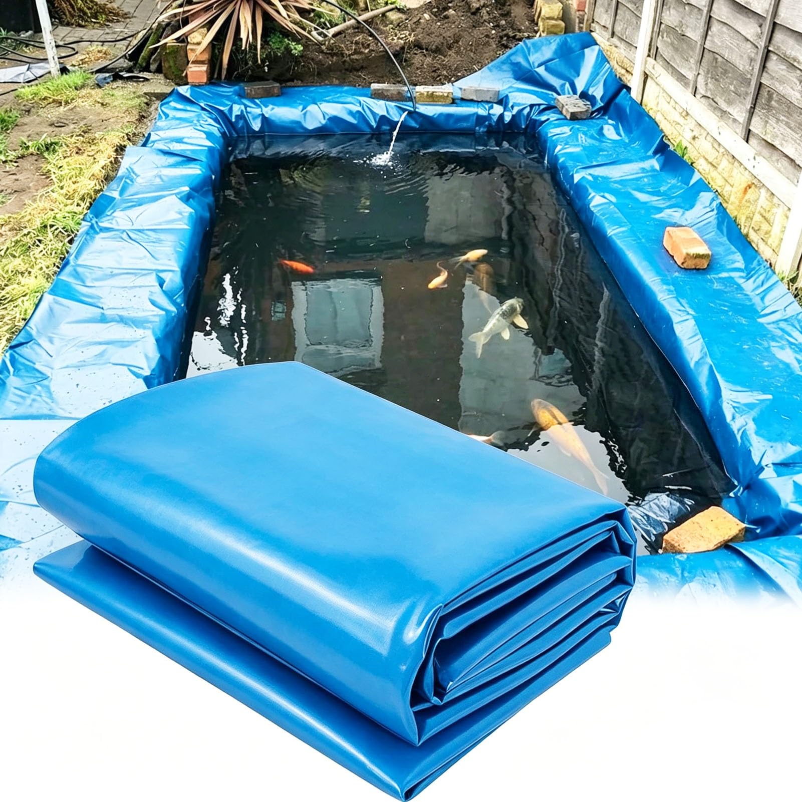 Membrane de piscine pliable et durable 10x15m film imperméable pour cascade de jardin
