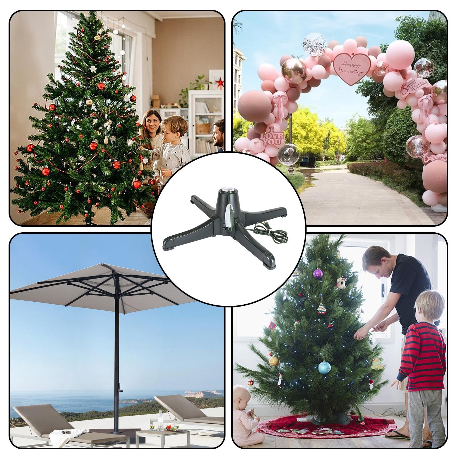 Elektrischer Weihnachtsbaumständer Drehbar - Rotierender Sockel Für Bis Zu 7 Fuß Bäume