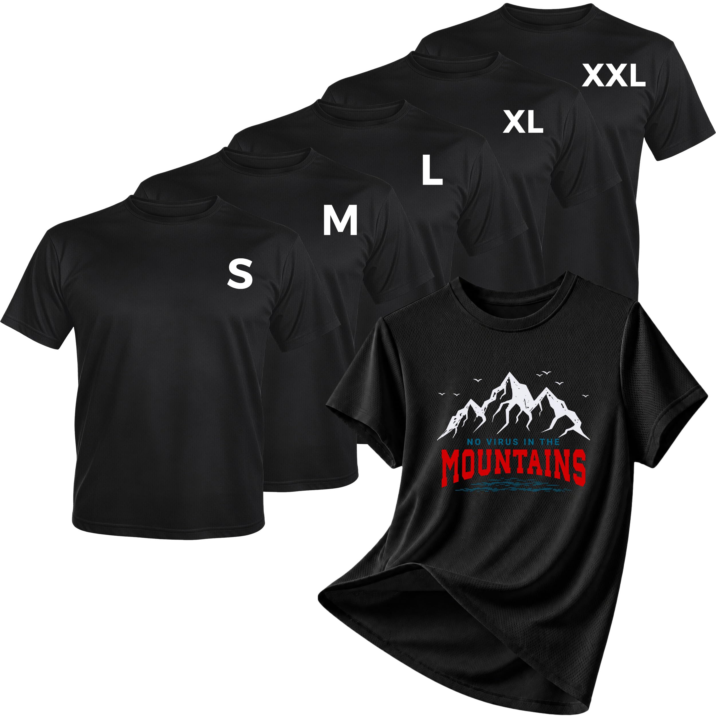Quick Dry Sublimation Shirts Blanks Bulk 5 Pack Unisex S-2XL