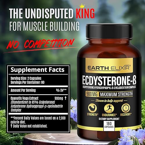 Miniatura 2 de Ecdysterone Supplements 900mg (180Capsules) – Made in USA - Muscle Building Supplements for Men w/ 95% Beta Ecdysterone